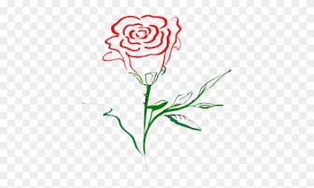 Rose Outline Clip Art At Clker - Rose Clip Art