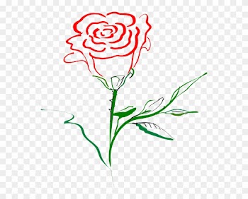 Rose Outline Clip Art At Clkercom Vector Online Royalty - Rose Clip Art