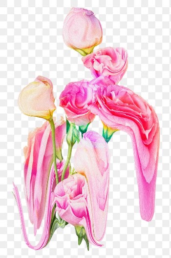 Rose PNG flower sticker, pink trippy… | Free stock illustration | High Resolution graphic