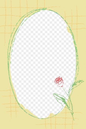 Rose png frame, yellow doodle | Free PNG - rawpixel