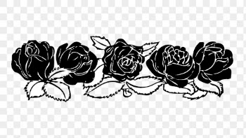 Rose png silhouette border, vintage | Free PNG - rawpixel