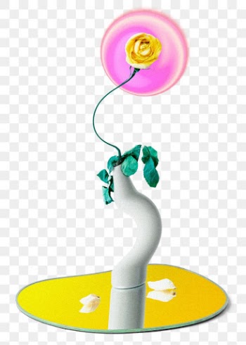 Rose PNG sticker, yellow flower in vase… | Free stock illustration | High Resolution graphic