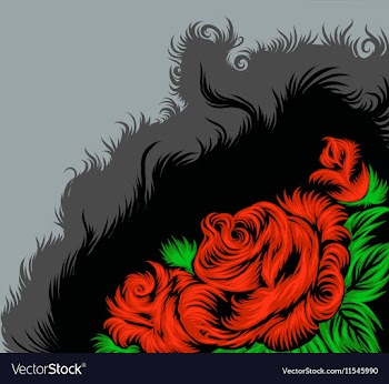 Rose scene drawing vector image