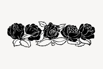 Rose silhouette border, vintage illustration | Free PSD - rawpixel