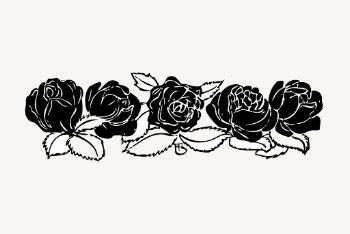 Rose silhouette border, vintage illustration | Free Vector - rawpixel