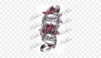 Rose Tattoo Clipart Banner - Tattoos With Roses With Banner