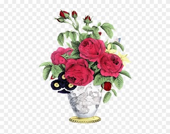 Rose, Vintage, Decoration, Leaf, Floral, Flower, Gift - Boquet - 1845 Throw Blanket