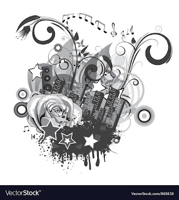 Rose with city vector image