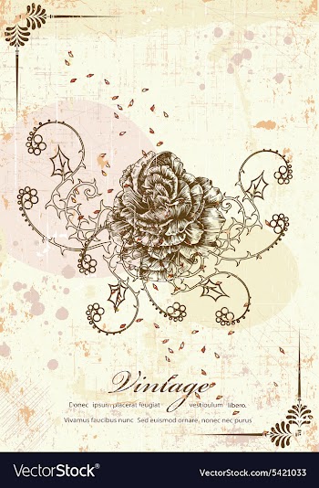 Rose with grunge vector image