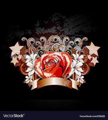 Rose with ribbon vector image