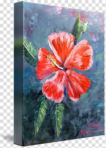 Rosemallows Palette Knives Acrylic paint Watercolor painting, Watercolor hibiscus transparent background PNG clipart