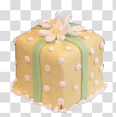 Roses and cakes s, yellow and green gift box cake transparent background PNG clipart