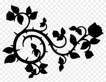 Roses And Vines Silhouette - Hockey Black And White