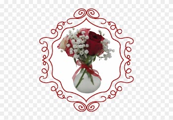Roses Round Vase - Garden Roses