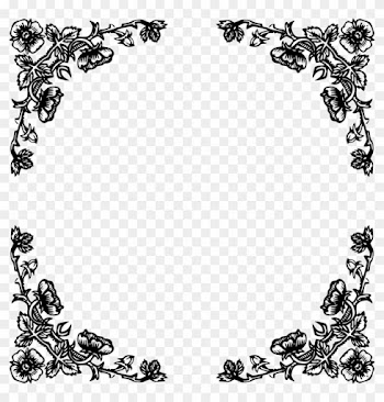 Roses Vector Clipart Black And White Clip Art - Black Rose Frame Png