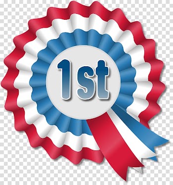 Rosette Blue ribbon Award, white ribbon transparent background PNG clipart
