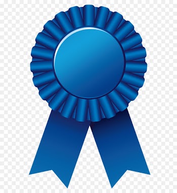 Rosette Clip art - Blue Rosette Ribbon PNG Clipar Image 