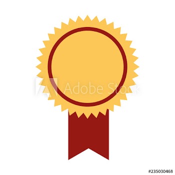 rosette medal on white background