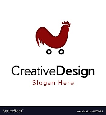 Roster red shop cart creative modern logo vector image
