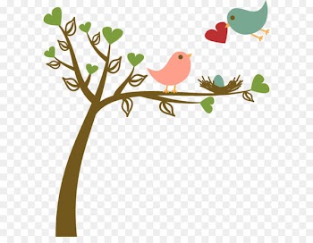 Rosy-faced lovebird Wedding invitation Yellow-collared lovebird - Hand-drawn cartoon bird tree pattern 