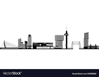 rotterdam skyline netherlands with text