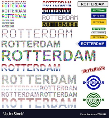 Rotterdam text design set vector image
