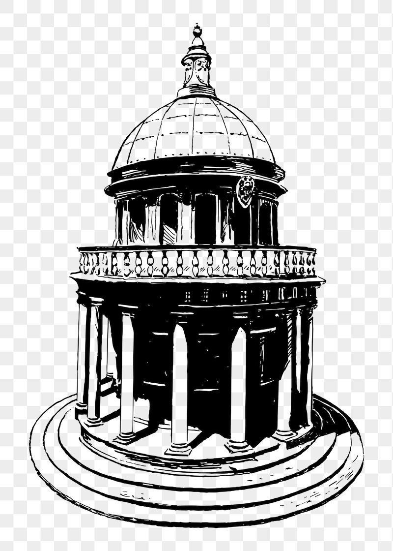 Rotunda png sticker, vintage architecture | Free PNG - rawpixel