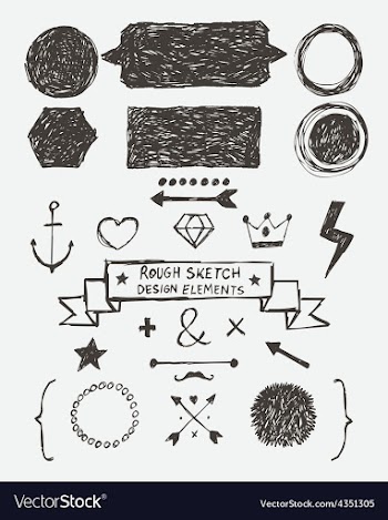 Rough Sketch Design Elements vector image