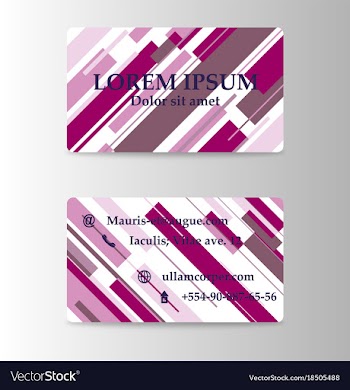Rough strokes business card with abstract vector image