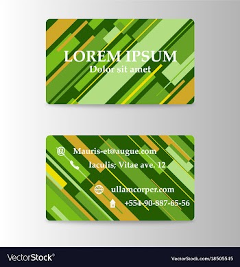 Rough strokes business card with abstract vector image
