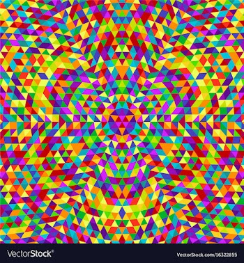 Round abstract geometrical triangle kaleidoscope vector image