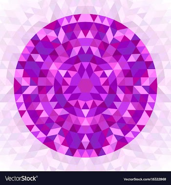 Round abstract geometrical triangle kaleidoscopic vector image