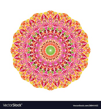 Round abstract geometrical triangle tile mosaic vector image