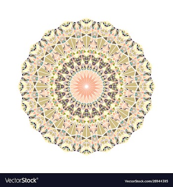 Round abstract geometrical triangle tile ornament vector image