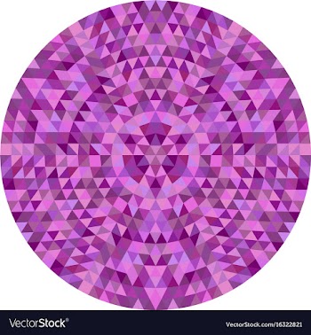 Round abstract triangle kaleidoscopic mandala vector image