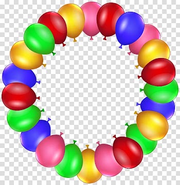Round assorted-color balloon , Happy Birthday to You Frames , birthday border transparent background PNG clipart
