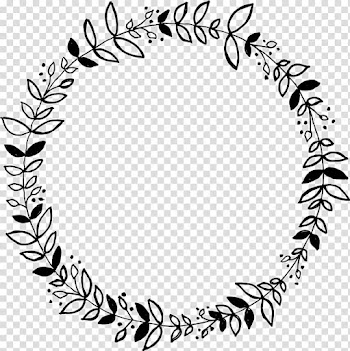 Round black floral border, Marriage Rubber stamp Drawing Logo, blue wreath transparent background PNG clipart
