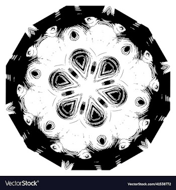 round black grunge ornament