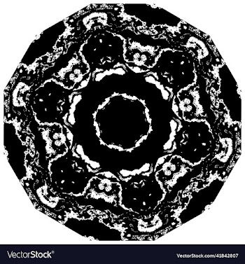 round black grunge ornament