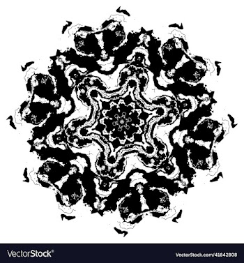 round black grunge ornament