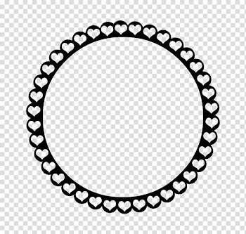 Round black heart-print frame illustration, Business England Management Company Logo, circulo transparent background PNG clipart