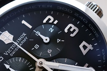 Round Black Victorinox Swiss Army Chronograph Watch