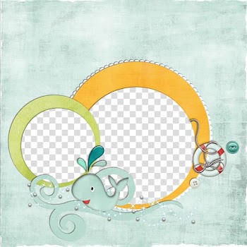 Round blue and brown frame, Dolphin Sea Digital frame, Ocean dolphin Frame transparent background PNG clipart