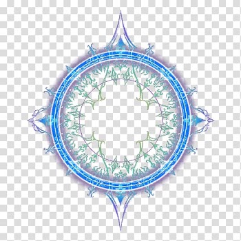 Round blue and green borderline, Magic circle, Magic magic flowers and grass transparent background PNG clipart