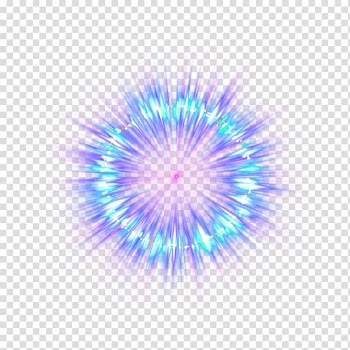 Round blue and purple optical illusion, PicsArt Studio Sticker Explosion Destello Fireworks, Blue fade light effect element transparent background PNG clipart