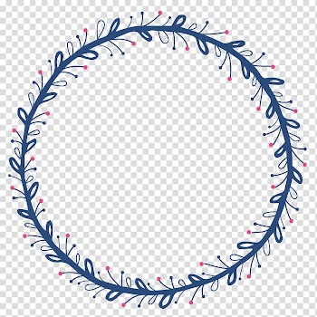 Round blue and red illustration, Cartoon Wreath, Cartoon Border Wreath transparent background PNG clipart