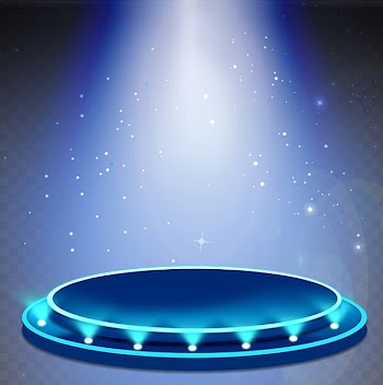 Round blue and teal lighted stage illustration, Remote control Car Compressor Electronics, Cool blue beam stage transparent background PNG clipart