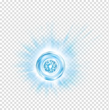 Round blue ball with rays art, Light Blue, Blue diamond light effect element transparent background PNG clipart