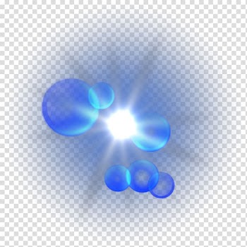 Round blue bubbles with light illustration, Light Blue Aperture, Blue dream light effect transparent background PNG clipart