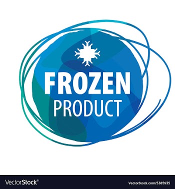  					Round blue logo for frozen products vector image														